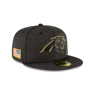 Carolina Panthers Gorra | New Era NFL Salute To Service 59fifty Fitted Cap Mexico - Negros